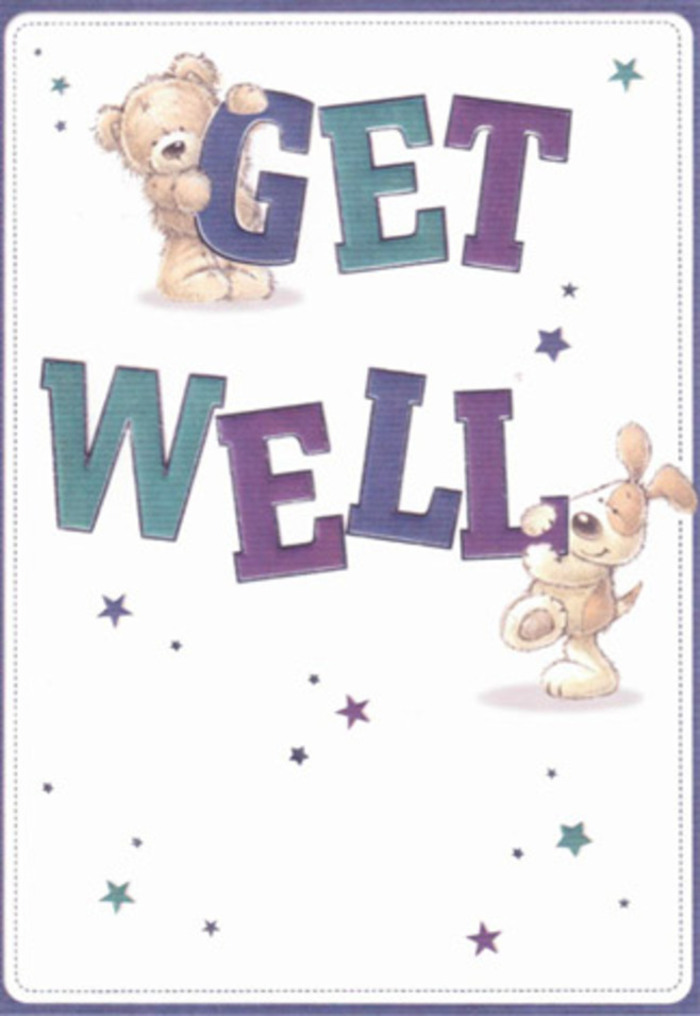 A tribute to gentle kindness and cheerful resilience, this get well card showcases a friendly bear and a lively puppy, their forms rendered in plush, textured strokes evocative of comforting toys from childhood days spent around the green spaces of Battersea Park. Swirling around them, dozens of twinkling stars in varying shades of violet, sapphire, and teal scatter joyously, as if gifting the recipient a sprinkle of well wishes. Broad, confident letters in dramatic purples and aquas anchor the centre of the card, their exuberance mirrored in their playful, slightly angled arrangement. There's something tactile and familiar in the depiction-the bear's thick, soft fur and the puppy's floppy ears seeming to offer a virtual embrace, much like a thoughtfully arranged bouquet from a Northcote Road florist, designed to soothe both senses and soul. The card's design radiates lightness and hope, filling the viewer with the same sense of positivity that suffuses Battersea on a fine spring morning. It's more than a simple message; it's an invitation to heal, wrapped in sincerity, colour, and the loving spirit of the local community.